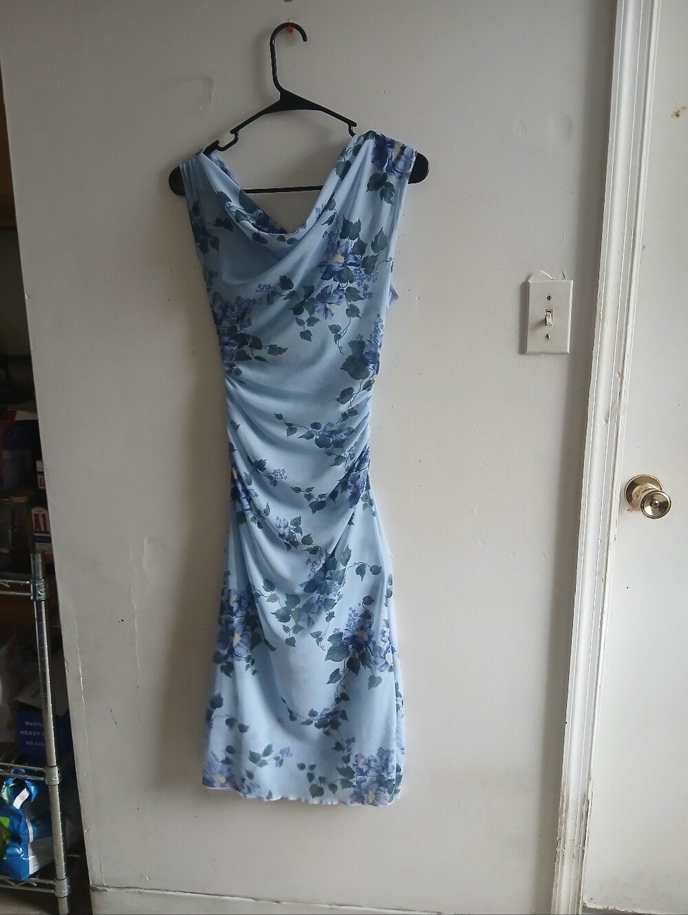 Reformation Light Blue Floral Cowl Midi Dress - Picture 5 of 6